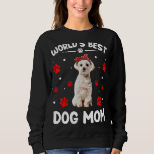 Womens World's Best Maltese Hund Mamma Mors dag T Shirt