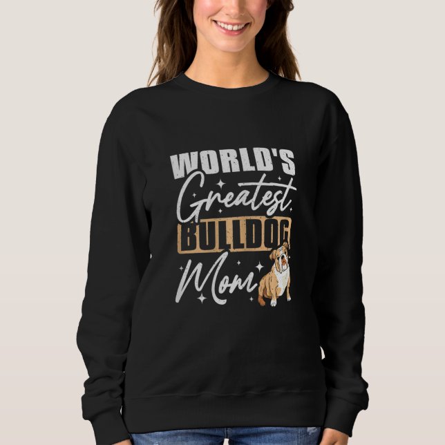 Womens World's greatest english bulldog mom T Shirt (Framsida)