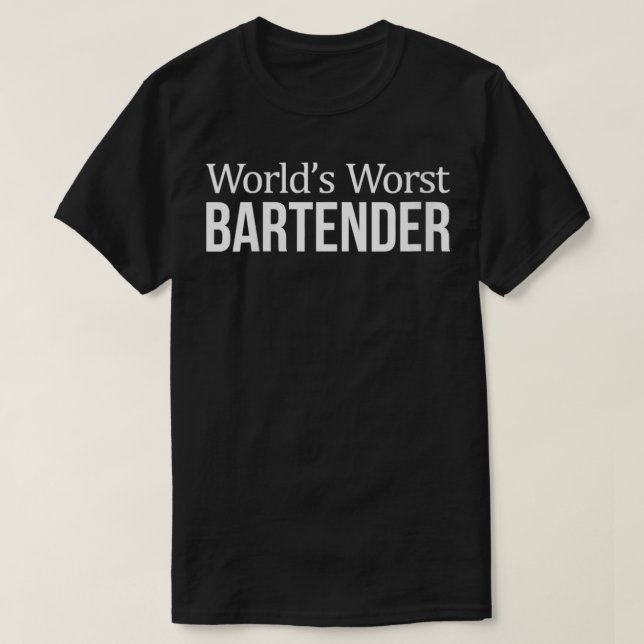 Womens World's Worst Bartender VNeck T Shirt (Design framsida)