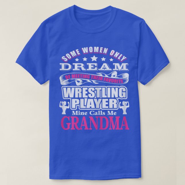 Womens WRESTLING Grandma Funny bomull t  Shirt (Design framsida)