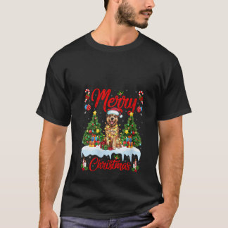 Womens Xmas Tree Lighting Santa Bouvier des Flandr T Shirt