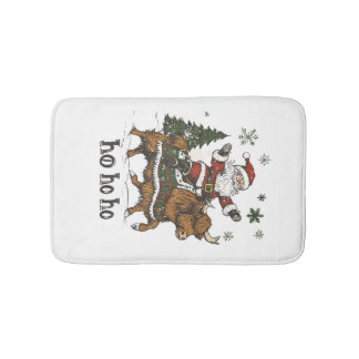 Womens Xmas Tree Lighting Santa Riding Highland Co Badrumsmatta