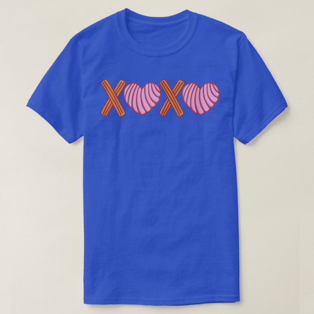 Womens XOXO Conchas y Churros Mexican Bread Älskar T Shirt (Design framsida)