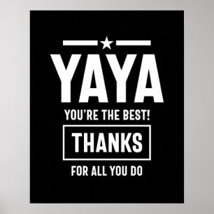 Womens Yaya, du är den bästa Yia-Yia-gåvan Poster