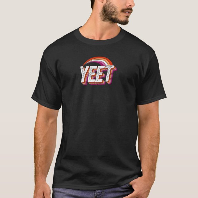 Womens Yeet Memour Lesbisk Pride Flagga Rainbow Mi T Shirt (Framsida)