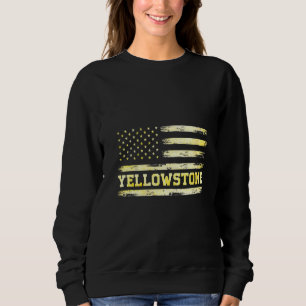 Womens Yellowstone American Flagga Patriotic Vinta T Shirt