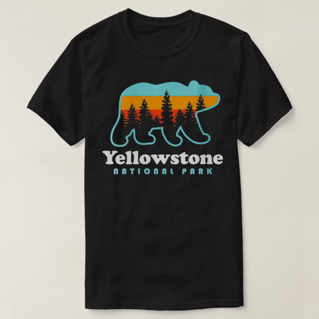 Womens Yellowstone nationalpark Wyoming Bear Manar T Shirt (Design framsida)