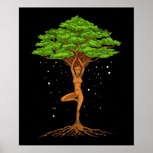 Womens Yoga Livets träd Poster