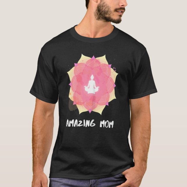 Womens Yoga Mamma Mors dag Mandala 3 T Shirt (Framsida)