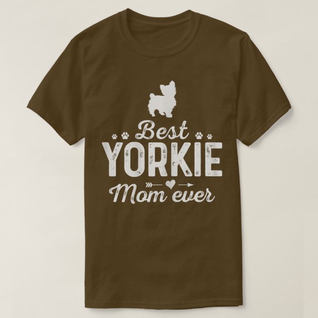 Womens Yorkie Mamma Alltid Rolig hund Mamma Best P T Shirt (Design framsida)