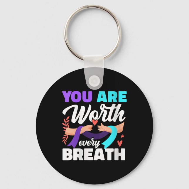 Womens You Are Worth Every Breath Depression Aware Nyckelring (Framsida)