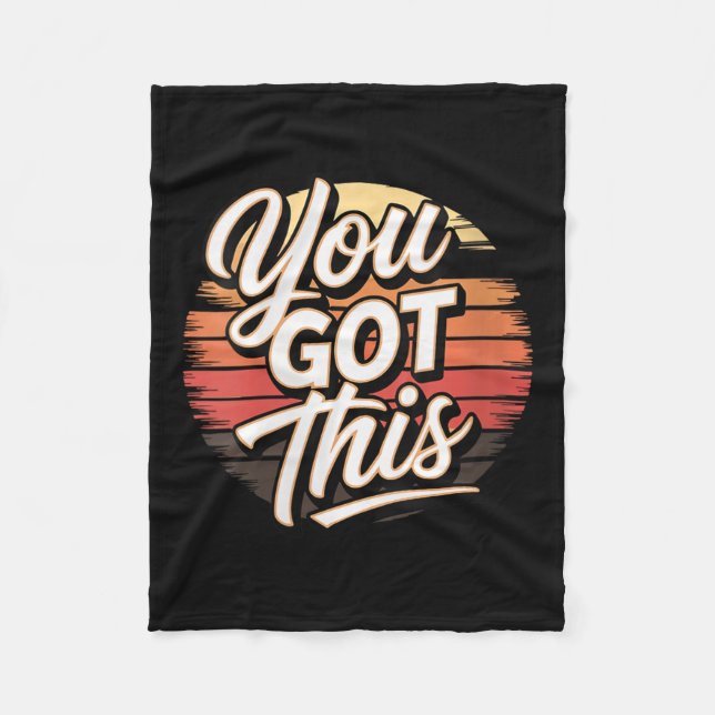 Womens You Got This – Retro-insred Motivational V- Fleecefilt (Framsidan)