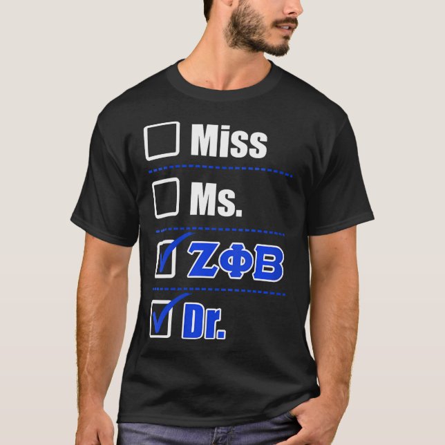 Womens Zeta Phi Beta Doktor Studenten Zeta Phi Be T Shirt (Framsida)
