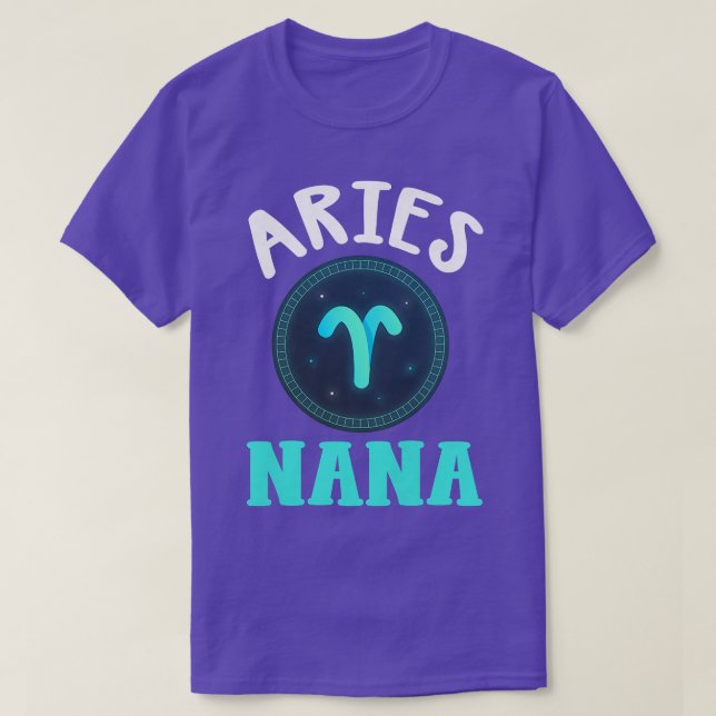Womens Zodiac Sign Aries Nana Horoscope Astrology T Shirt (Design framsida)