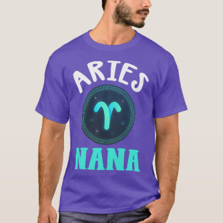 Womens Zodiac Sign Aries Nana Horoscope Astrology T Shirt