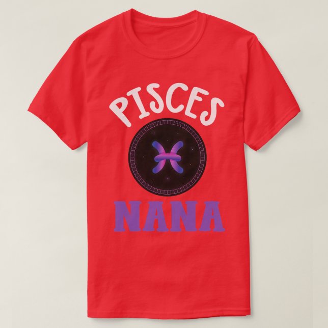 Womens Zodiac Sign Pisces Nana Horoscope Astrolog T Shirt (Design framsida)