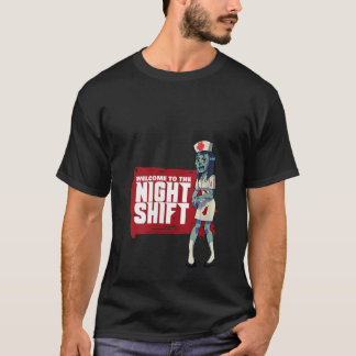 Womens Zombie Nurse Välkommen till Nattskift Sca T Shirt