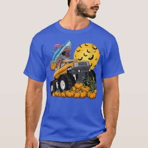 Womens Zombie Shark på Monster Lastbil HalloweenSh T Shirt