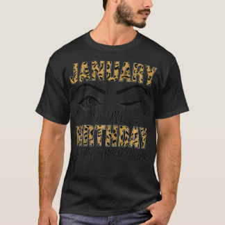 Womens ZXy4 Januari är min födelsedagsleopard janu T Shirt