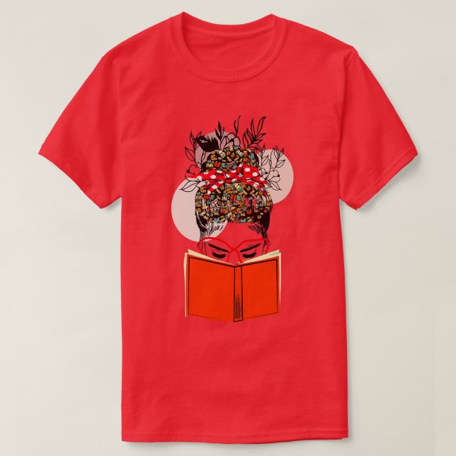 Womenx27s Wildblommor Bok Älskare Graphics 4 T Shirt (Design framsida)