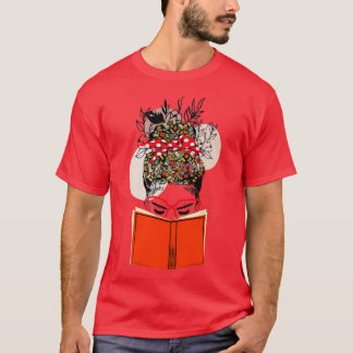 Womenx27s Wildblommor Bok Älskare Graphics 4 T Shirt