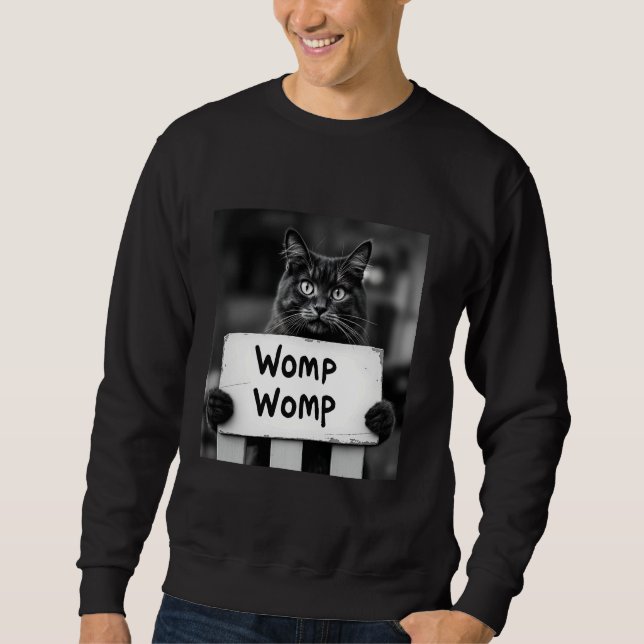 Womp Womp Katt Roligt Meme Trendig Gen Z Lång Ärmad Tröja (Framsida)