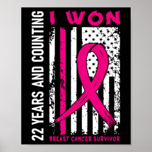 Won Bröstcancer överlevande 22-årsdag Cou Poster