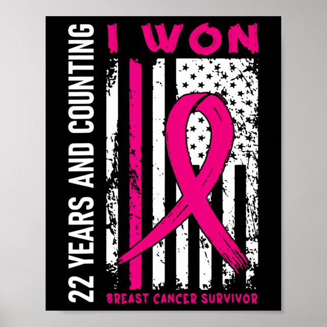 Won Bröstcancer överlevande 22-årsdag Cou Poster (Framsidan)