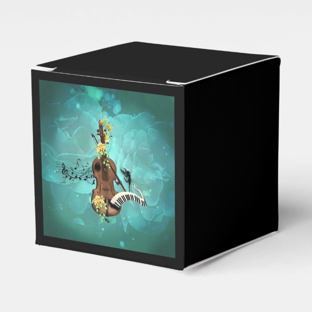 Wondeful violin with piano and flowers presentaskar (Framsidan Sidan)