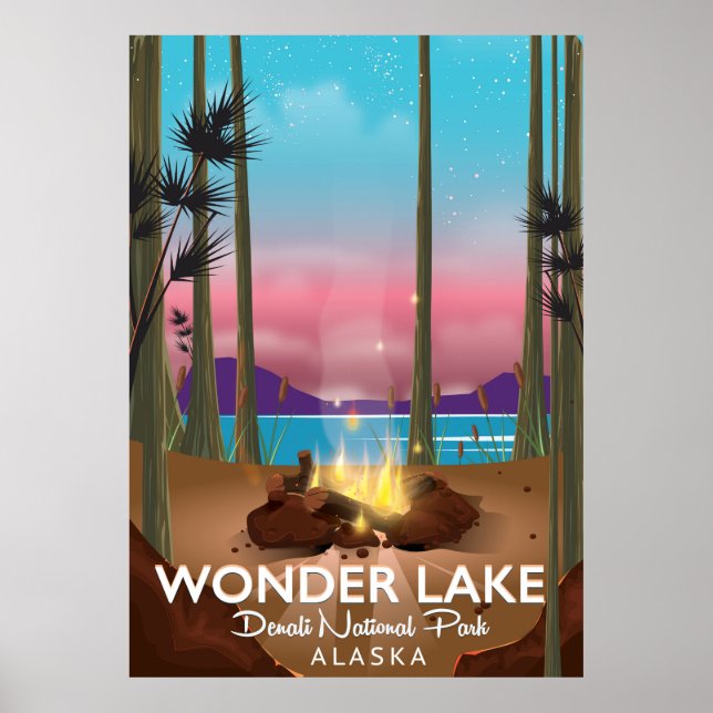 Wonder Lake, Denali nationalpark Alaska Poster (Framsidan)