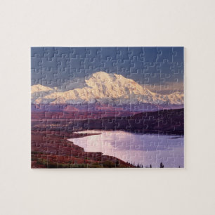 Wonder Lake och Mt. Denali vid soluppgången i Pussel