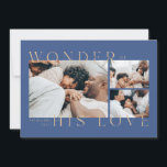 Wonder of His Love Christmas Card Julkort<br><div class="desc">A three-photo Christmas card features minimalism typography and religious greetings.</div>