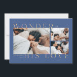 Wonder of His Love Christmas Card Julkort<br><div class="desc">A three-photo Christmas card features minimalism typography and religious greetings.</div>