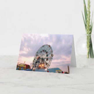 'Wonder Wheel i skymning' tom julkort Kort