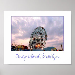 'Wonder Wheel i skymningen' Affisch