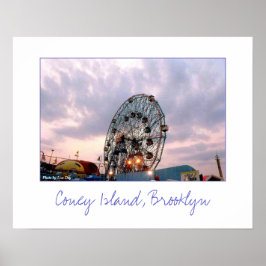 'Wonder Wheel vid skymning' Affisch