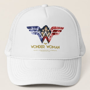 Wonder Woman Crossed Arms in Logo Collage Keps
