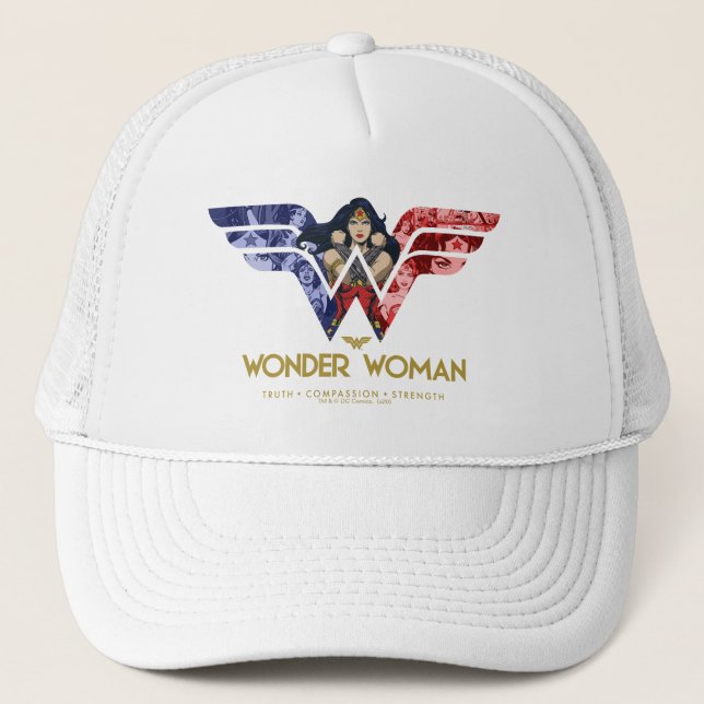 Wonder Woman Crossed Arms in Logo Collage Keps (Framsida)