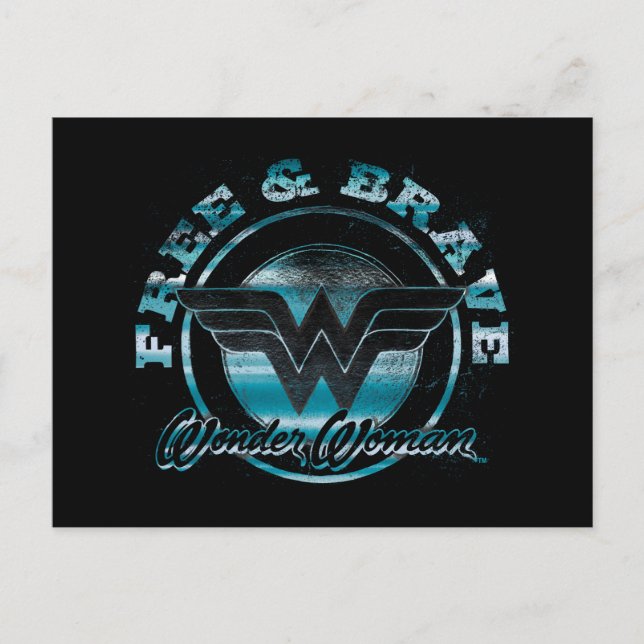 Wonder Woman Fri & Modig Grunge-grafik Vykort (Framsida)