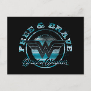Wonder Woman Fri & Modig Grunge-grafik Vykort