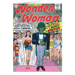 Wonder Woman gifte sig med ett monster Hälsningskort