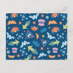 Wonder Woman Icons & Phrases Pattern Vykort