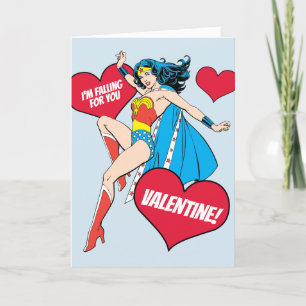 Wonder Woman Jag faller för dig Alla hjärtans da Helgkort