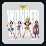 Wonder Woman Legends Forever Graphic Fyrkantigt Klistermärke<br><div class="desc">Legends are Forever with this iconic Wonder Woman graphic celebrating the different eras of our favorite Amazonian Warrior! Grab this on a fun graphic tee,  wall art,  or many more customizable Zazzle products perfect for gifting or treating yourself!</div>