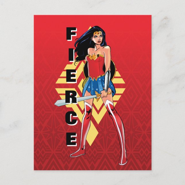 Wonder Woman med svärd - Vild Vykort (Framsida)