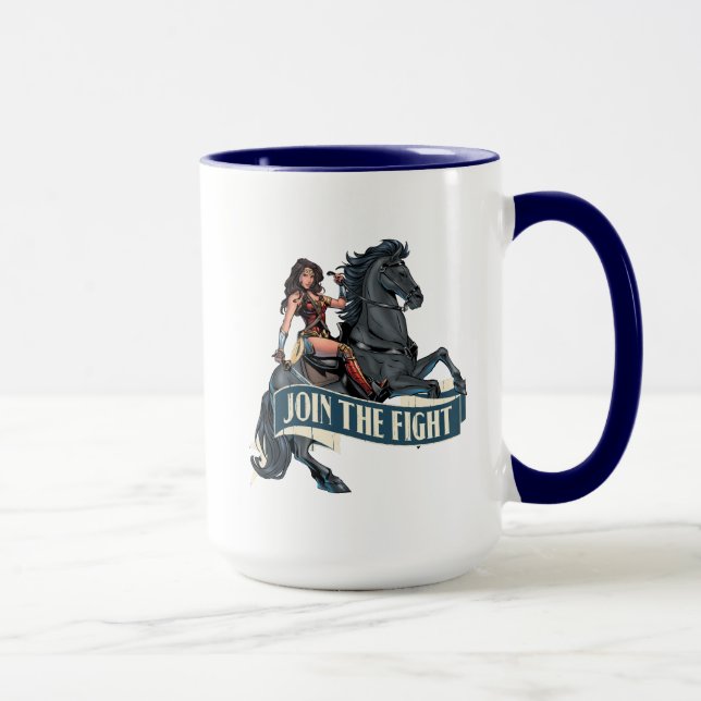 Wonder Woman on Horse Comic Art Mugg (Höger)
