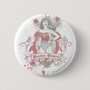 Wonder Woman Skjutande Stjärnor Knapp