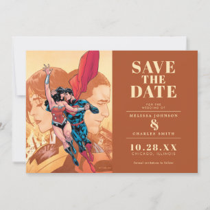 Wonder Woman & Superman Spara Datum Inbjudan