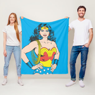 Wonder Woman Vintage Pose with Lasso Fleecefilt