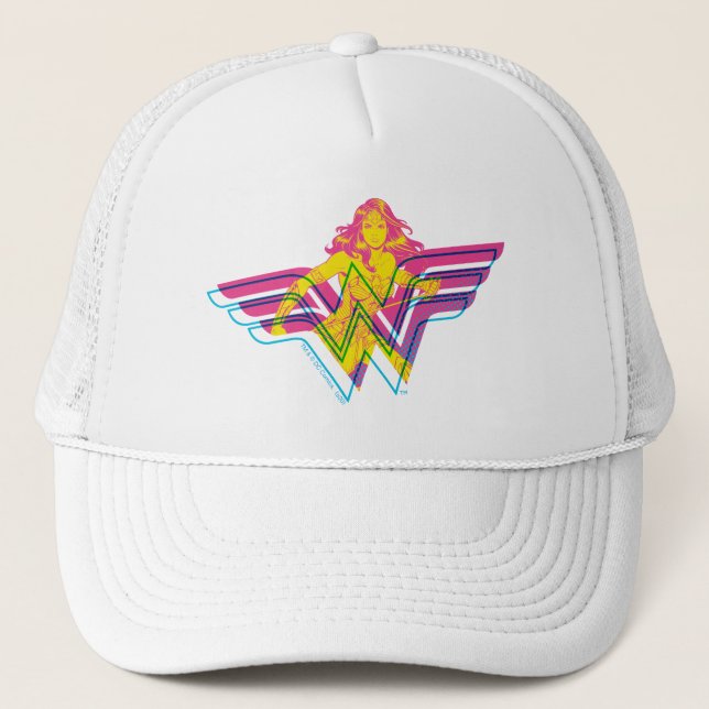 Wonder Woman Yellow-Pink Comic Art Logo Keps (Framsida)